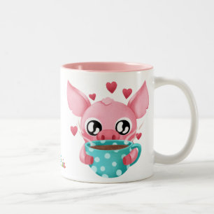 Molly die Mikroschwein-Tasse Zweifarbige Tasse