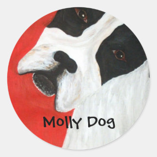 Molly Dog Runder Aufkleber