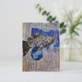 Molly Fish mixed media collage Postcard Postkarte (Stehend Vorderseite)