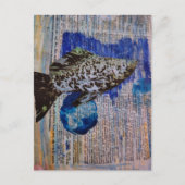 Molly Fish mixed media collage Postcard Postkarte (Vorderseite)