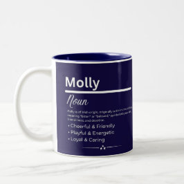 Molly, Girl Personalized Name Definition Mug Zweifarbige Tasse