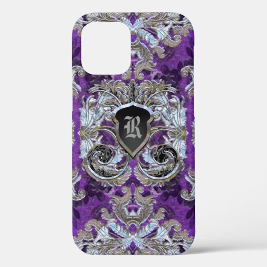 Molly Kourte Damask HÜBSCH Monogram Case-Mate iPhone Hülle (Rückseite)