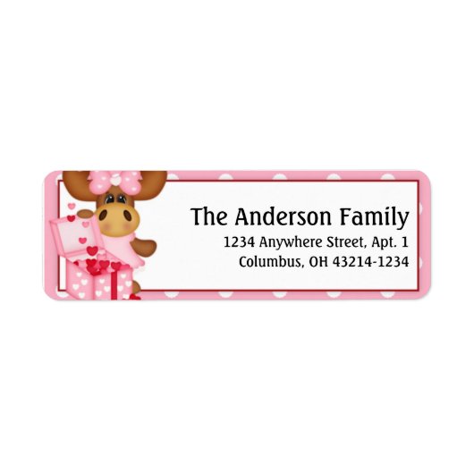 Molly Moose Valentine's Day Address Labels d2 (Vorne)