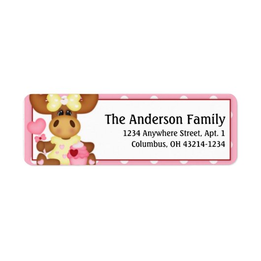 Molly Moose Valentine's Day Address Labels d6 (Vorne)