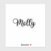 Molly Name - Handgeschriebene Kalligrafie Aufkleber (Blatt)