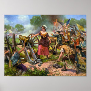 Molly Pitcher feuert Kanone in der Schlacht von Mo Poster