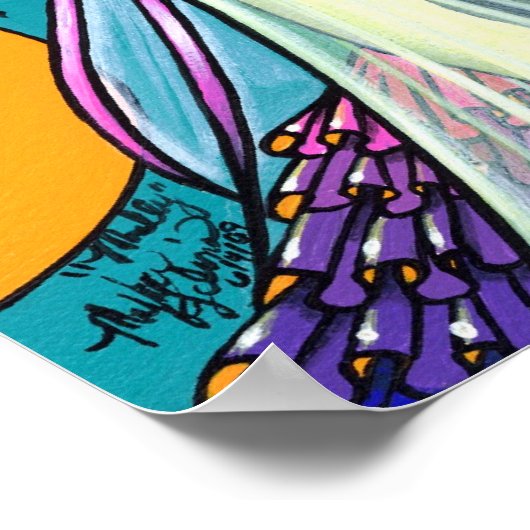 "Molly" Regenbogeneis Creme Feed Poster (Ecke)