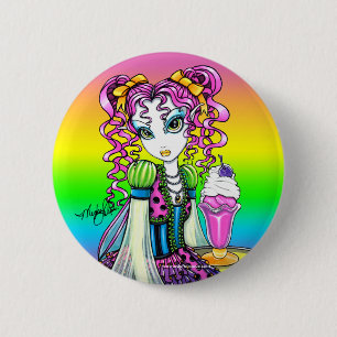 "Molly" Sorbett-Eiscreme-Regenbogen-Fee-Knopf Button