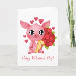 Molly the Micro Pig Valentine's Day Card Feiertagskarte