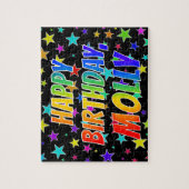"MOLLY" Vorname, Spaß "GLÜCKLICHER GEBURTSTAG" Puzzle (Vertikal)