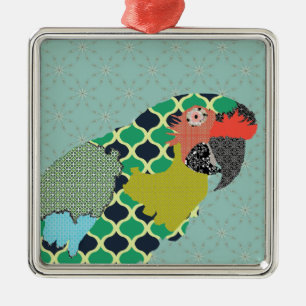 Mollymacaw-Verzierung Silbernes Ornament