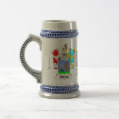 Molnar Familienwappen Stein Bierglas (Links)