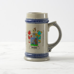Molnar Familienwappen Stein Bierglas