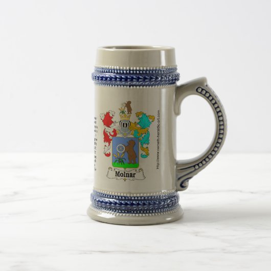 Molnar Familienwappen Stein Bierglas (Rechts)