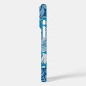 Moloaa Bay Hawaiian Striped Hibiskus Blue Case-Mate iPhone Hülle (Rückseite / Links)