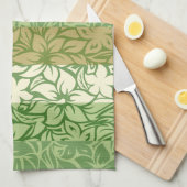 Moloaa Bay Hawaiianischer Hibiskus Gestreifte Hand Geschirrtuch (Viertel Falte)