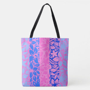 Moloaa Bay Hawaiianischer Hibiskus Striped Beach B Tasche
