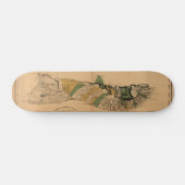 Molokai, 1897, Vintage Hawaii-Karte Skateboard (Horizontal)