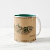 Molokai, 1897, Vintage Hawaii-Karte Zweifarbige Tasse (VorderseiteRechts)