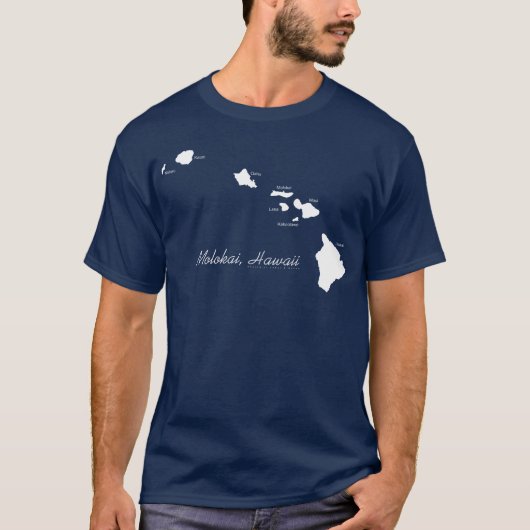 Molokai Hawaii mit hawaiianischen Inseln T-Shirt (Vorderseite)