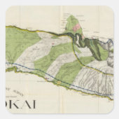 Molokai, Hawaii Quadratischer Aufkleber (Vorderseite)