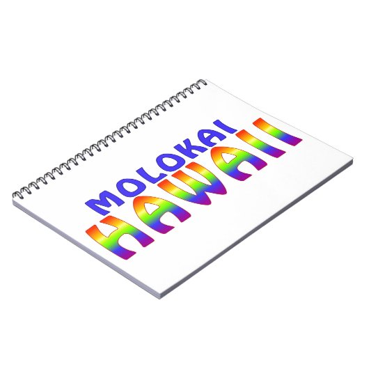 Molokai Hawaii Regenbogenschrift Notizblock (Linke Seite)