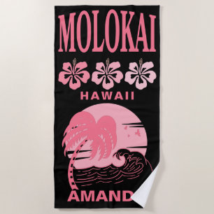 Molokai Hawaii Rosa Strand Junggesellinnenabschied Strandtuch