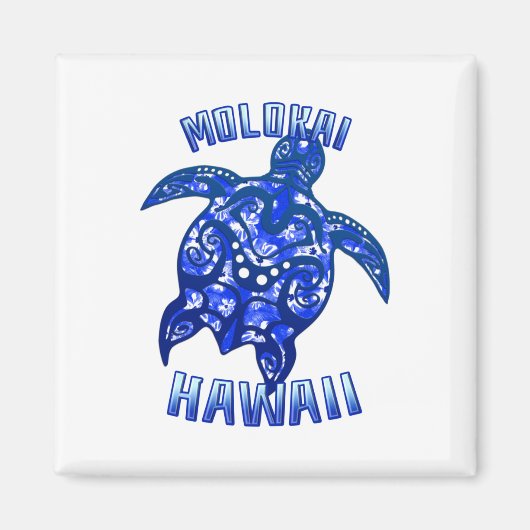 Molokai Hawaii Vacation Tribal Turtle Magnet (Vorne)