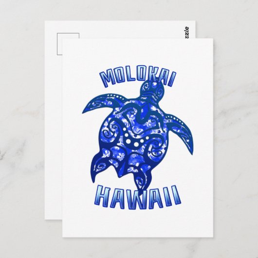 Molokai Hawaii Vacation Tribal Turtle Postkarte (Vorne/Hinten)