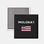 Molokai USA Hawaiian Flag Dark Color Magnet (Vorderseite/Rückseite)