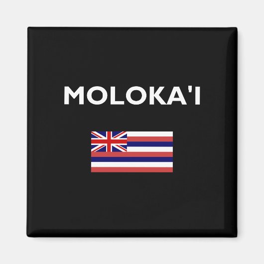 Molokai USA Hawaiian Flag Dark Color Magnet (Vorne)