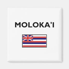 Molokai USA Hawaiian Flag Light Color Magnet