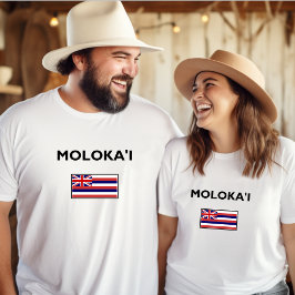Molokai USA Hawaiian Flag Light Color T-Shirt