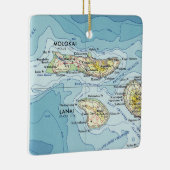 Molokai Vintag Map Keramikornament (Rechts)