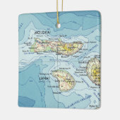 Molokai Vintag Map Keramikornament (Links)