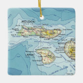Molokai Vintag Map Keramikornament (Vorderseite)