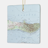 Molokai Vintag Map Keramikornament (Links)