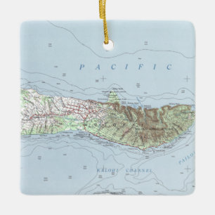 Molokai Vintage Karte Keramikornament