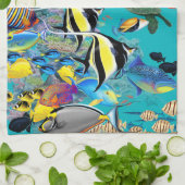 Molokini Bucht-hawaiische tropische Geschirrtuch (Gefaltet)