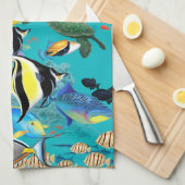 Molokini Bucht-hawaiische tropische Geschirrtuch (Viertel Falte)