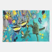 Molokini Bucht-hawaiische tropische Geschirrtuch (Horizontal)