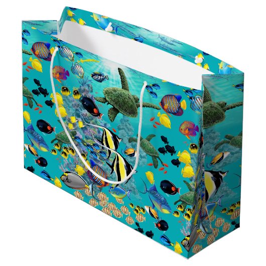 Molokini Bucht-hawaiische tropische Große Geschenktüte (Rückseite Schrägansicht)