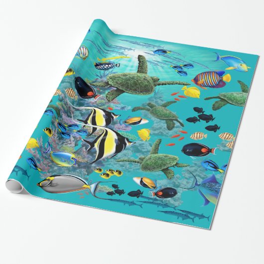 Molokini Cove Hawaii Tropischer Fisch-Meeresschild Geschenkpapier (Ungerollt)