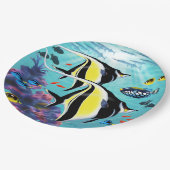 Molokini Cove Hawaiian Angel Fish Tropical Pappteller (Schrägansicht)