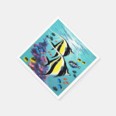 Molokini Cove Hawaiian Angel Fish Tropical Serviette (Ecke)