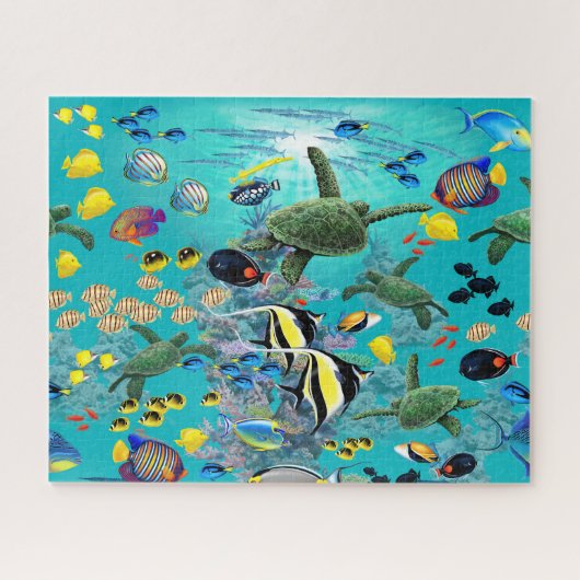 Molokini Cove Hawaiian Sea Turtle Tropical Fish Puzzle (Horizontal)