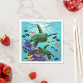 Molokini Cove Hawaiian Sea Turtles Tropical Serviette (Beispiel)