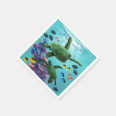 Molokini Cove Hawaiian Sea Turtles Tropical Serviette (Ecke)