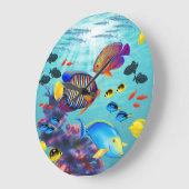 Molokini Cove Hawaiian Tropical Fish Große Wanduhr (Winkel)