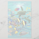 Molokini Cove Hawaiian Tropical Fish Sea Turtle Briefpapier (Vorderseite)